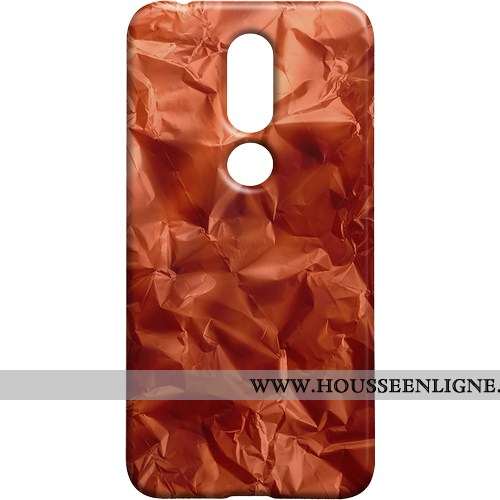 Coque Nokia 7.1 Délavé En Daim Vintage Étui Téléphone Portable Métal Difficile Marron