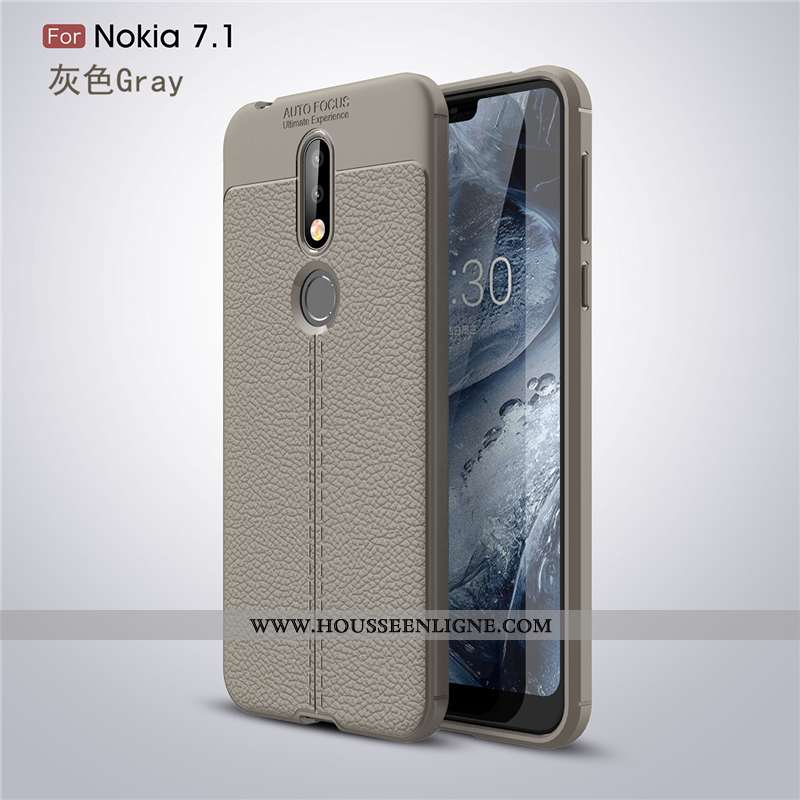 Coque Nokia 7.1 Fluide Doux Silicone Nouveau Tendance Téléphone Portable Incassable Étoile Gris