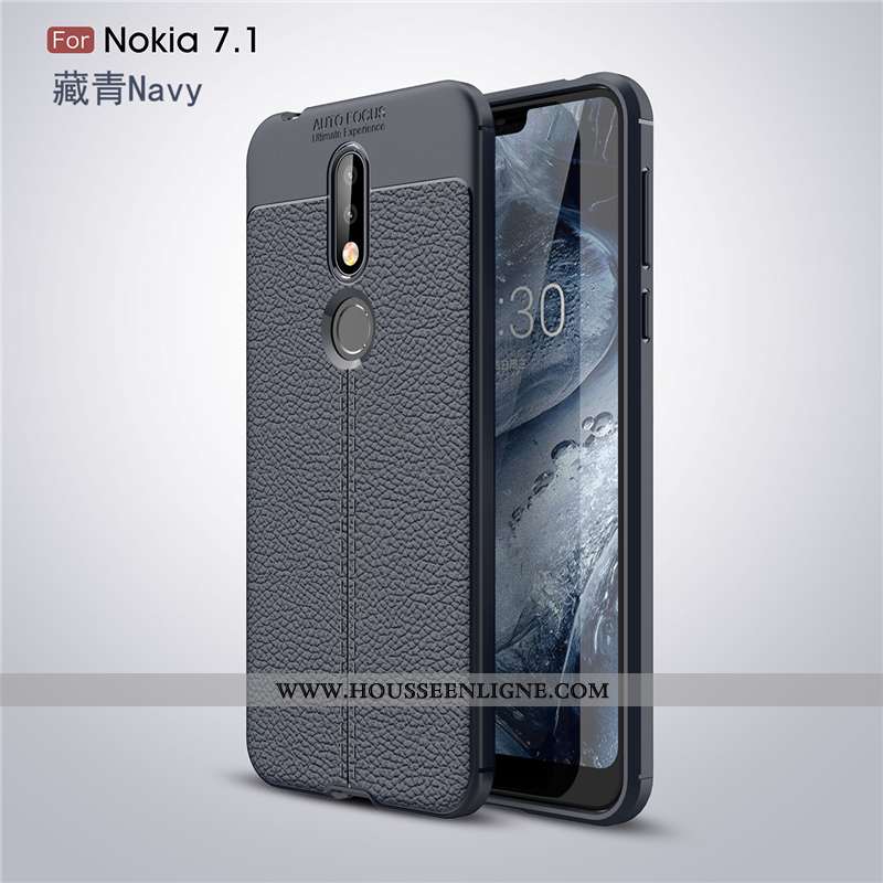 Coque Nokia 7.1 Fluide Doux Silicone Nouveau Tendance Téléphone Portable Incassable Étoile Gris