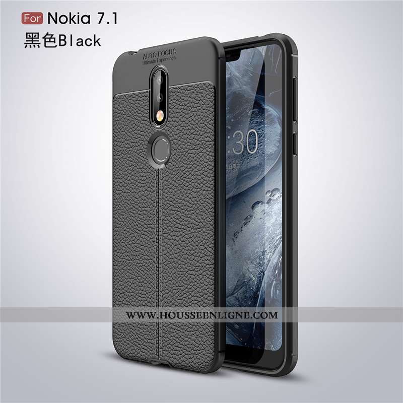 Coque Nokia 7.1 Fluide Doux Silicone Nouveau Tendance Téléphone Portable Incassable Étoile Gris