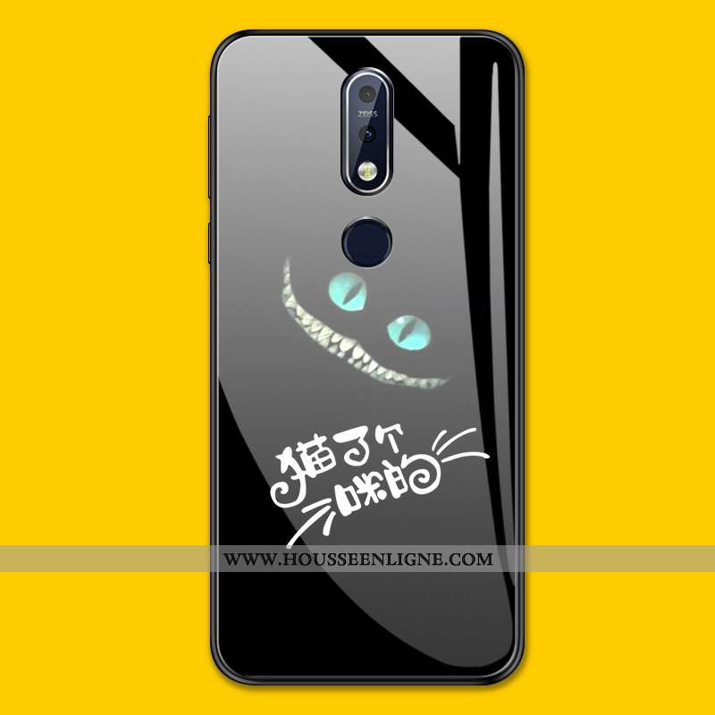 Coque Nokia 7.1 Personnalité Tendance Tout Compris Étui Verre Protection Jaune