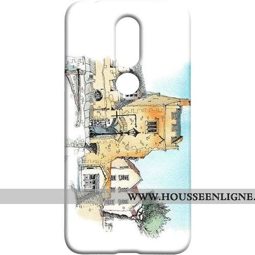 Coque Nokia 7.1 Protection Téléphone Portable Difficile Peinte À La Main Blanc Vent Blanche