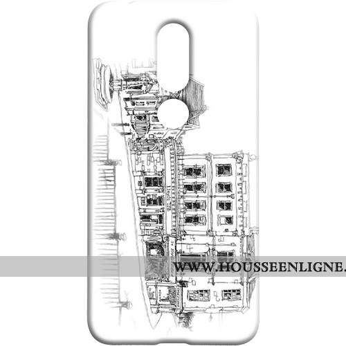 Coque Nokia 7.1 Protection Téléphone Portable Difficile Peinte À La Main Blanc Vent Blanche