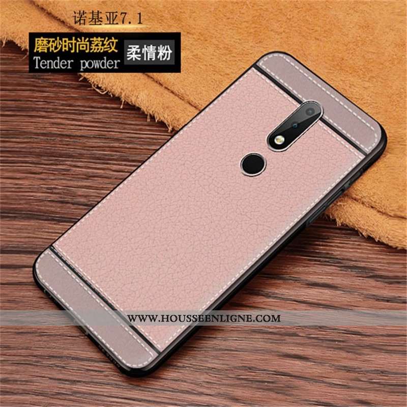 Coque Nokia 7.1 Silicone Mode Modèle Fleurie Rouge Téléphone Portable Protection