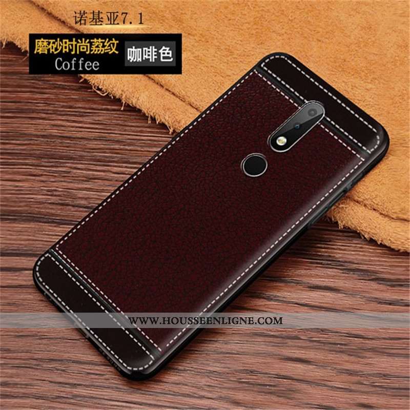 Coque Nokia 7.1 Silicone Mode Modèle Fleurie Rouge Téléphone Portable Protection
