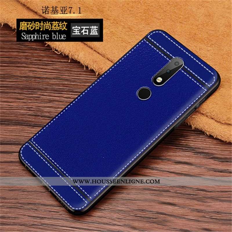 Coque Nokia 7.1 Silicone Mode Modèle Fleurie Rouge Téléphone Portable Protection