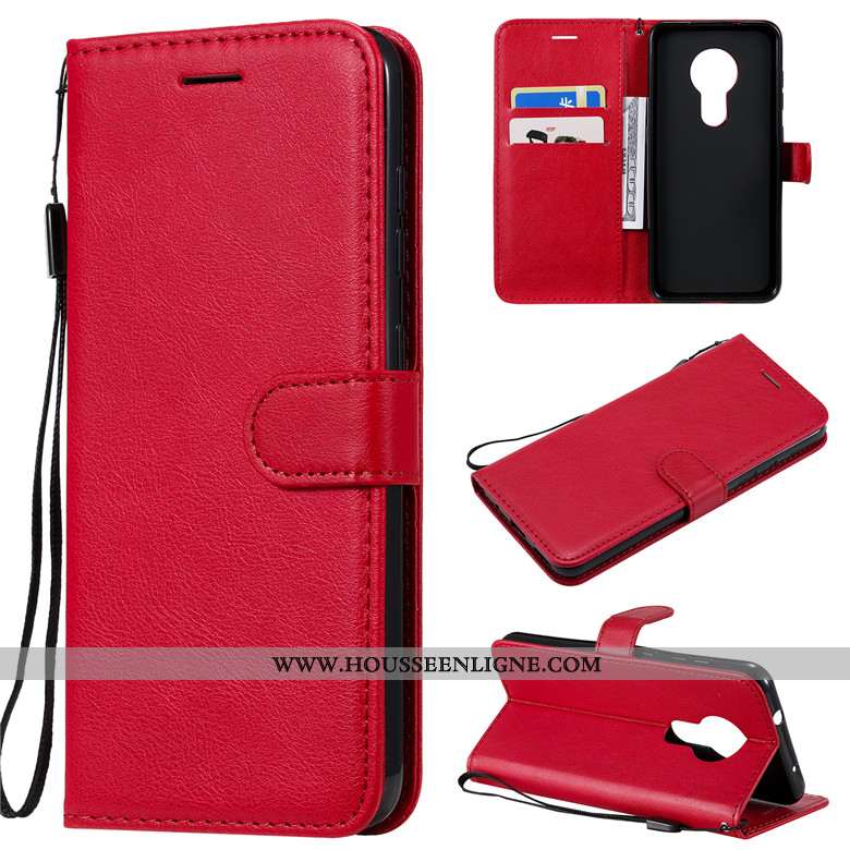 Coque Nokia 7.2 Cuir Protection Couleur Unie Incassable Étui Tout Compris Housse Violet