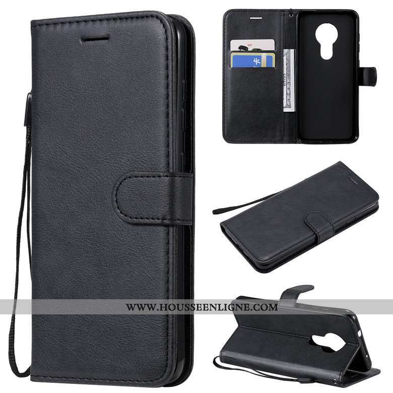 Coque Nokia 7.2 Cuir Protection Couleur Unie Incassable Étui Tout Compris Housse Violet