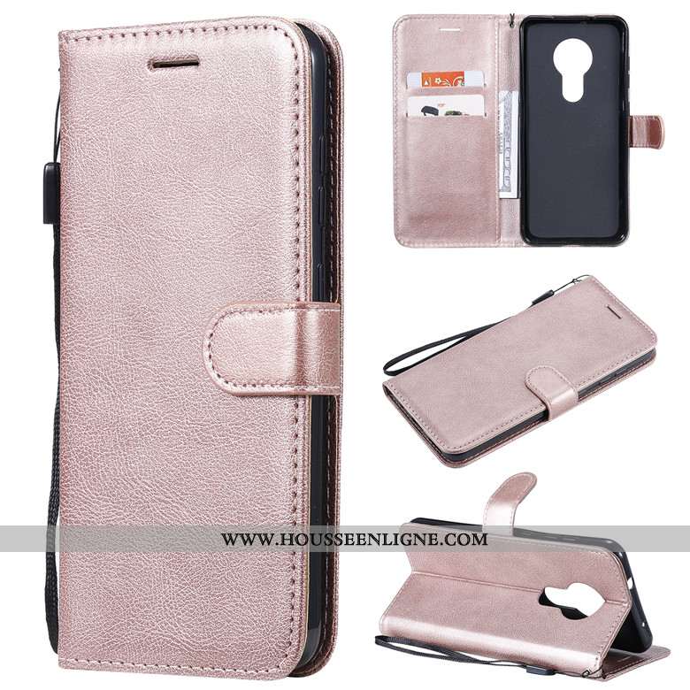 Coque Nokia 7.2 Cuir Protection Couleur Unie Incassable Étui Tout Compris Housse Violet
