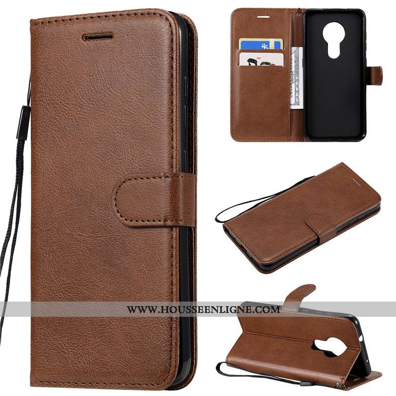 Coque Nokia 7.2 Cuir Protection Couleur Unie Incassable Étui Tout Compris Housse Violet