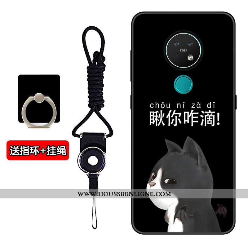 Coque Nokia 7.2 Fluide Doux Silicone Amoureux Incassable Personnalisé Tout Compris Noir