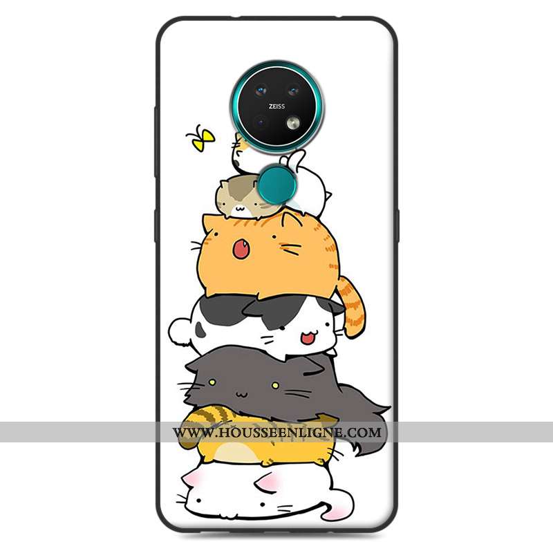 Coque Nokia 7.2 Fluide Doux Silicone Créatif Personnalité Bleu Protection Téléphone Portable