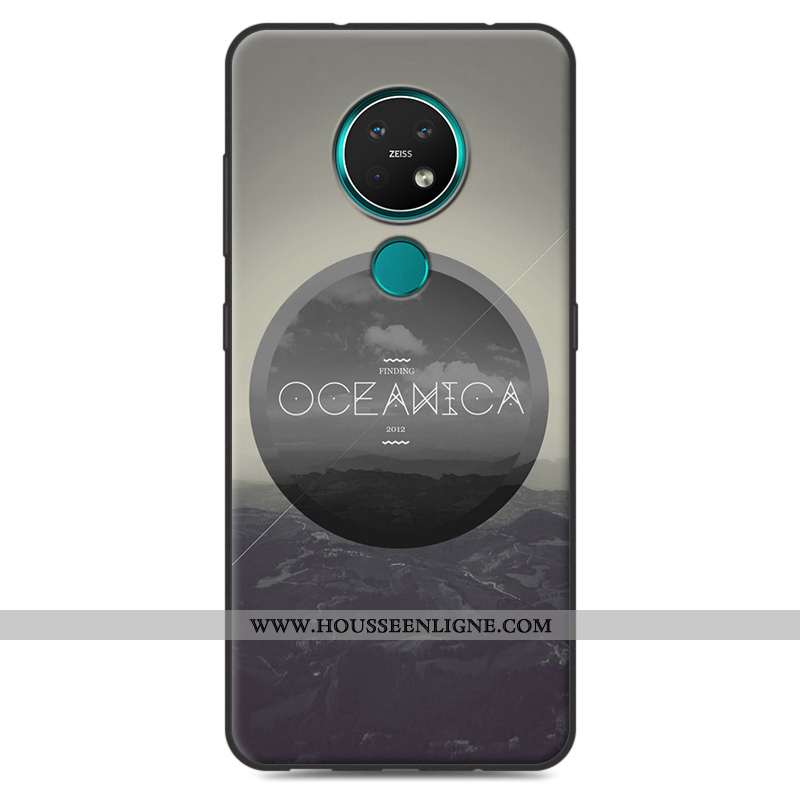 Coque Nokia 7.2 Fluide Doux Silicone Créatif Personnalité Bleu Protection Téléphone Portable