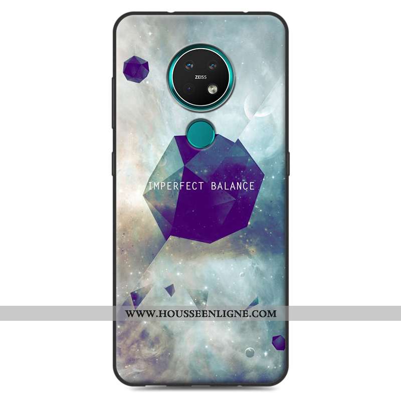 Coque Nokia 7.2 Fluide Doux Silicone Créatif Personnalité Bleu Protection Téléphone Portable
