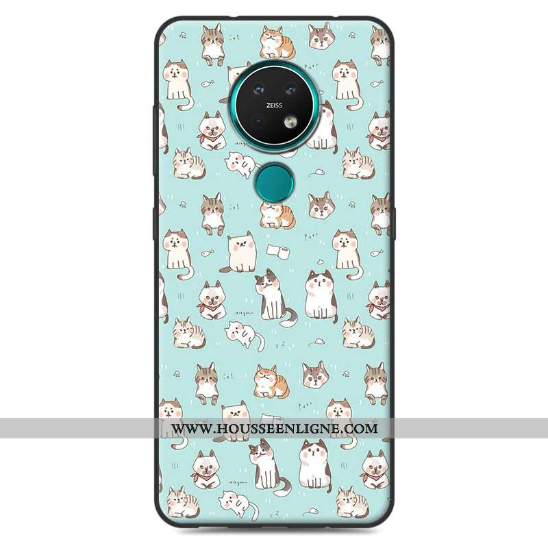 Coque Nokia 7.2 Fluide Doux Silicone Créatif Personnalité Bleu Protection Téléphone Portable