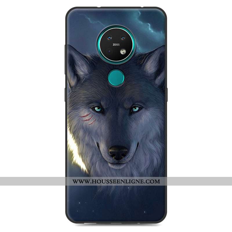 Coque Nokia 7.2 Fluide Doux Silicone Créatif Personnalité Bleu Protection Téléphone Portable