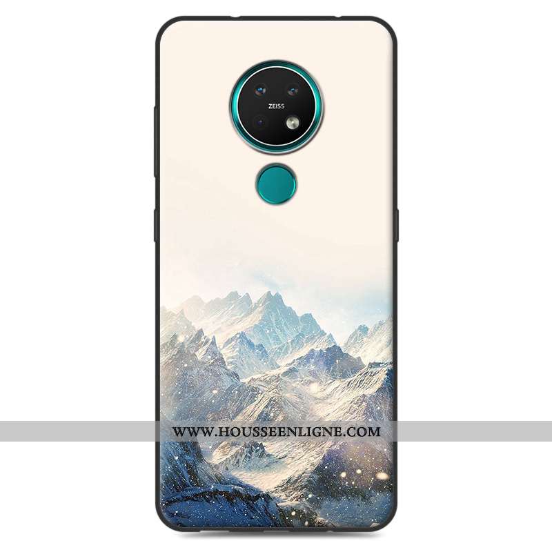 Coque Nokia 7.2 Fluide Doux Silicone Créatif Personnalité Bleu Protection Téléphone Portable