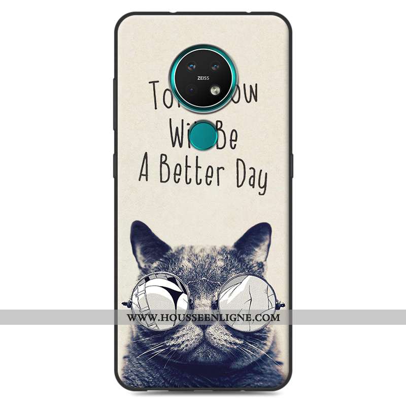 Coque Nokia 7.2 Fluide Doux Silicone Créatif Personnalité Bleu Protection Téléphone Portable