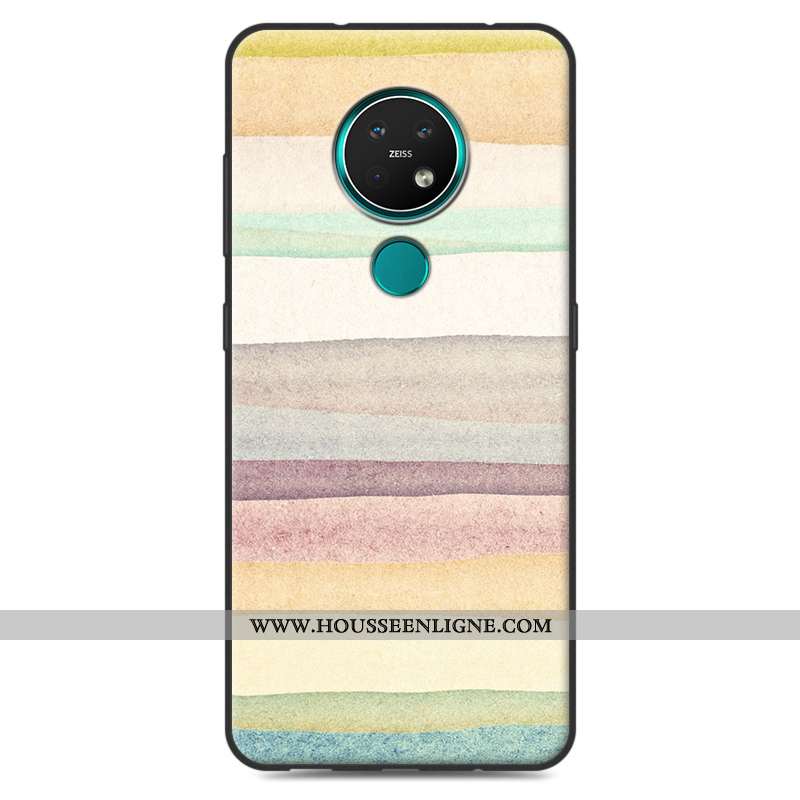 Coque Nokia 7.2 Fluide Doux Silicone Créatif Personnalité Bleu Protection Téléphone Portable