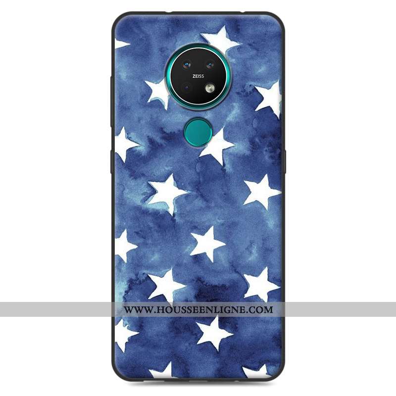 Coque Nokia 7.2 Fluide Doux Silicone Créatif Personnalité Bleu Protection Téléphone Portable