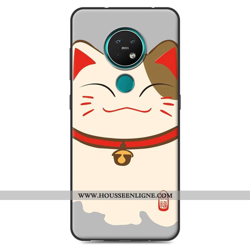 Coque Nokia 7.2 Fluide Doux Silicone Créatif Personnalité Bleu Protection Téléphone Portable