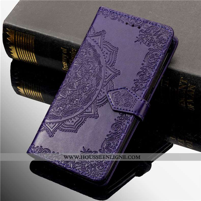 Coque Nokia 7.2 Ornements Suspendus Gaufrage Étui Violet En Relief Housse Téléphone Portable