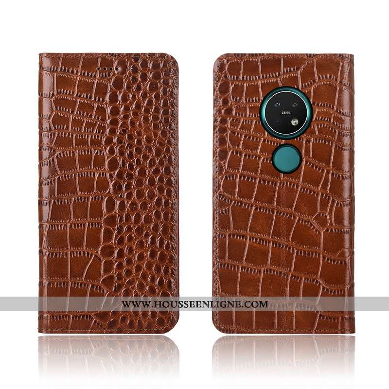 Coque Nokia 7.2 Protection Cuir Étui Tout Compris Silicone Clamshell Fluide Doux Rouge