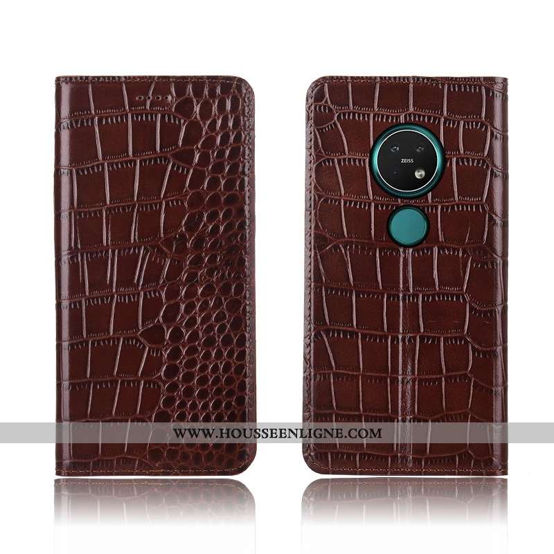 Coque Nokia 7.2 Protection Cuir Étui Tout Compris Silicone Clamshell Fluide Doux Rouge