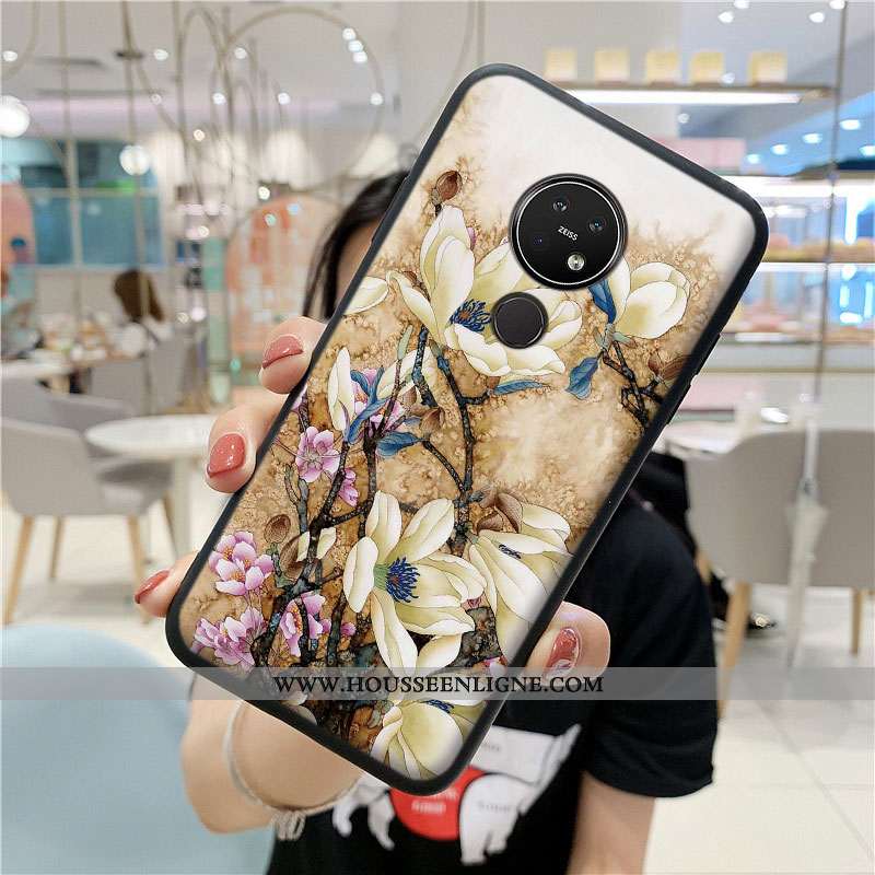 Coque Nokia 7.2 Protection Tendance Style Chinois Incassable Bleu Silicone