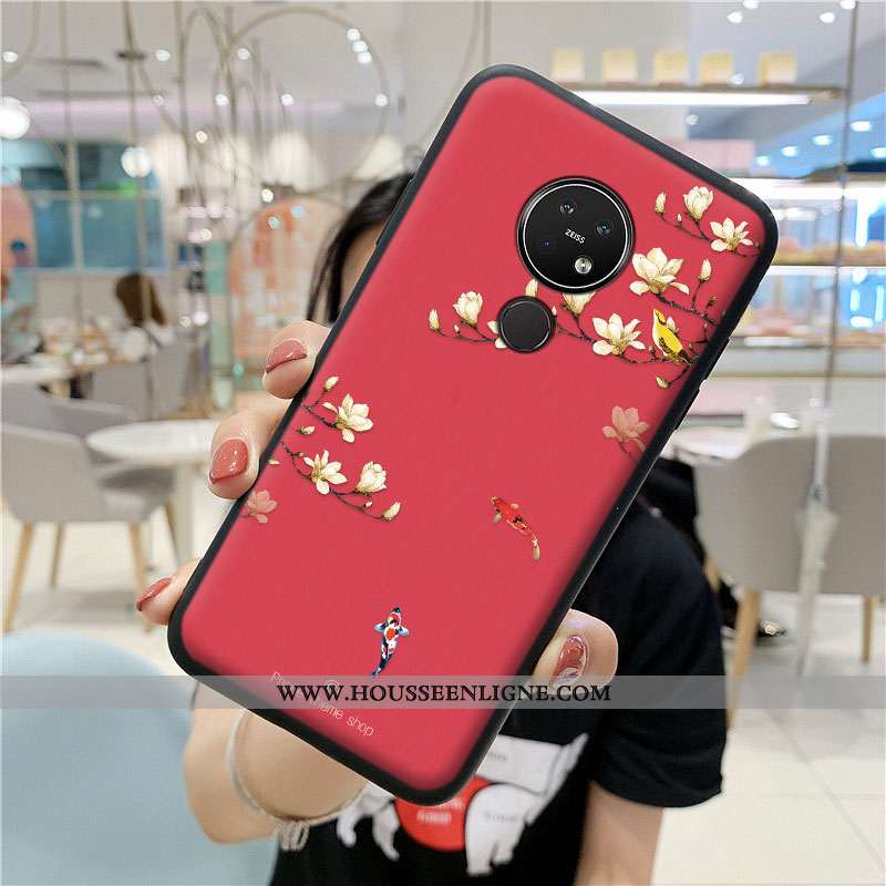 Coque Nokia 7.2 Protection Tendance Style Chinois Incassable Bleu Silicone