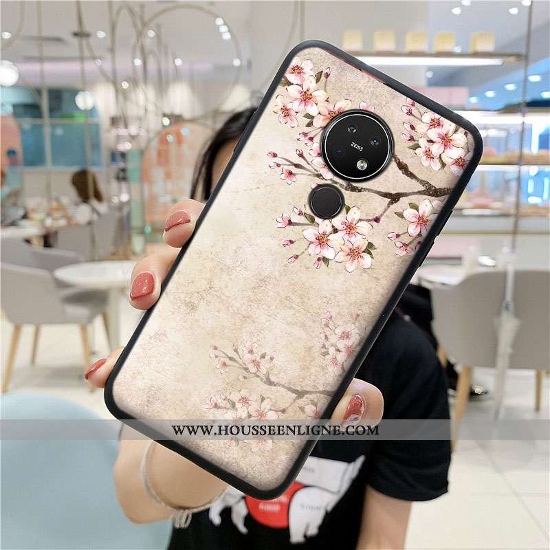 Coque Nokia 7.2 Protection Tendance Style Chinois Incassable Bleu Silicone