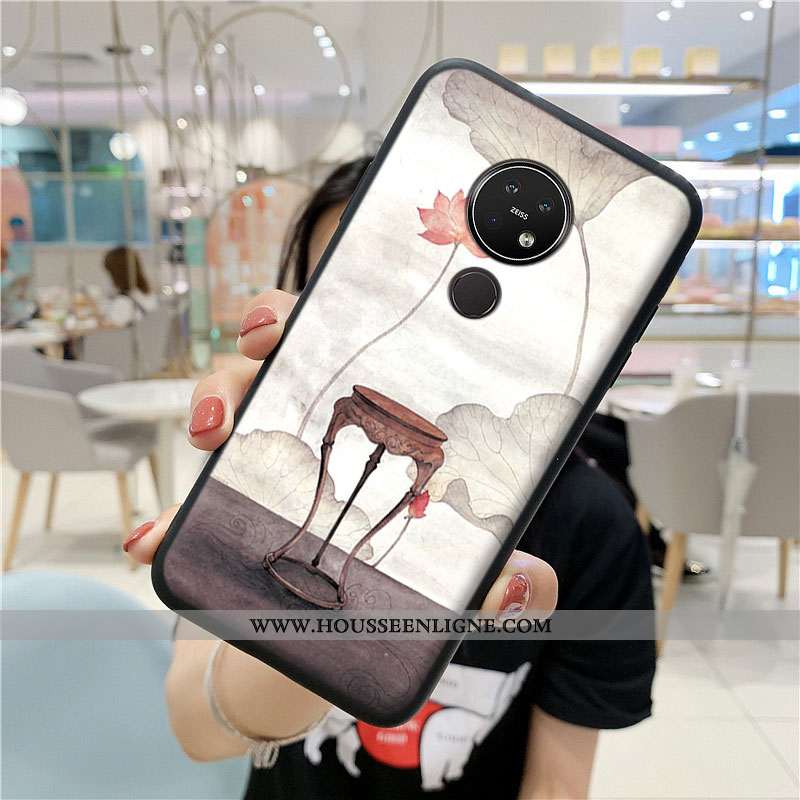 Coque Nokia 7.2 Protection Tendance Style Chinois Incassable Bleu Silicone