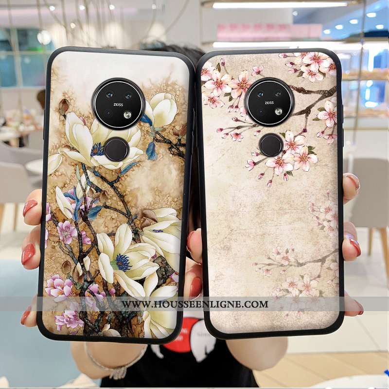 Coque Nokia 7.2 Protection Tendance Style Chinois Incassable Bleu Silicone