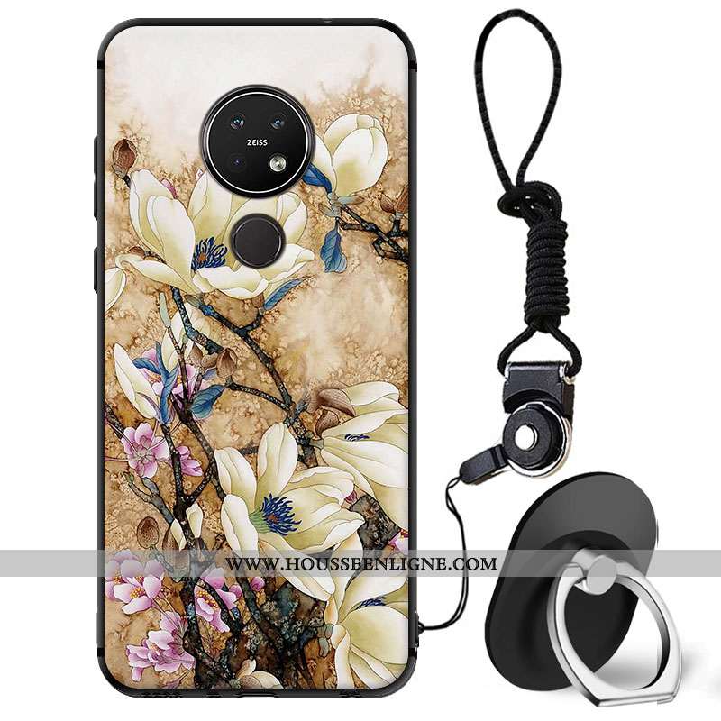 Coque Nokia 7.2 Protection Tendance Style Chinois Incassable Bleu Silicone