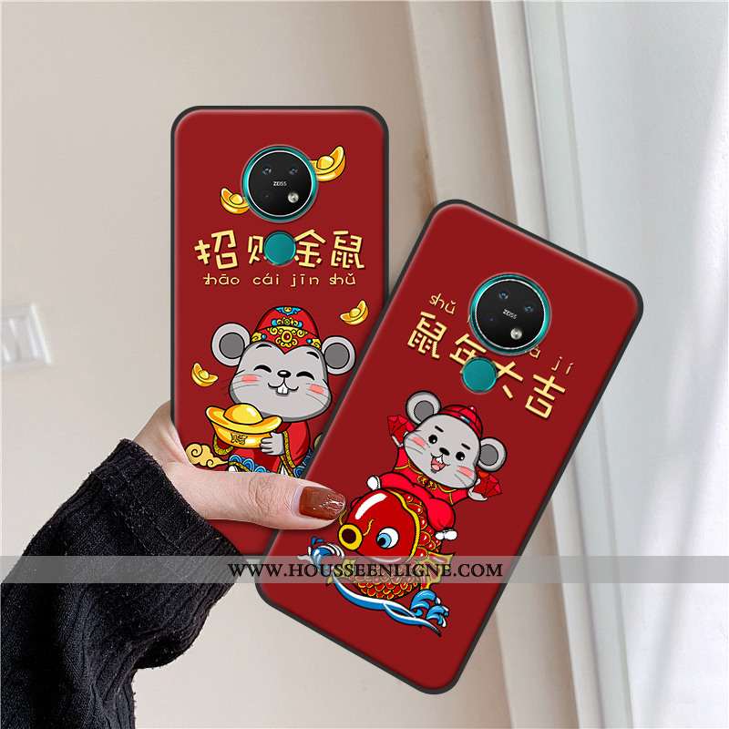 Coque Nokia 7.2 Silicone Protection Étui Richesse Rouge Grand