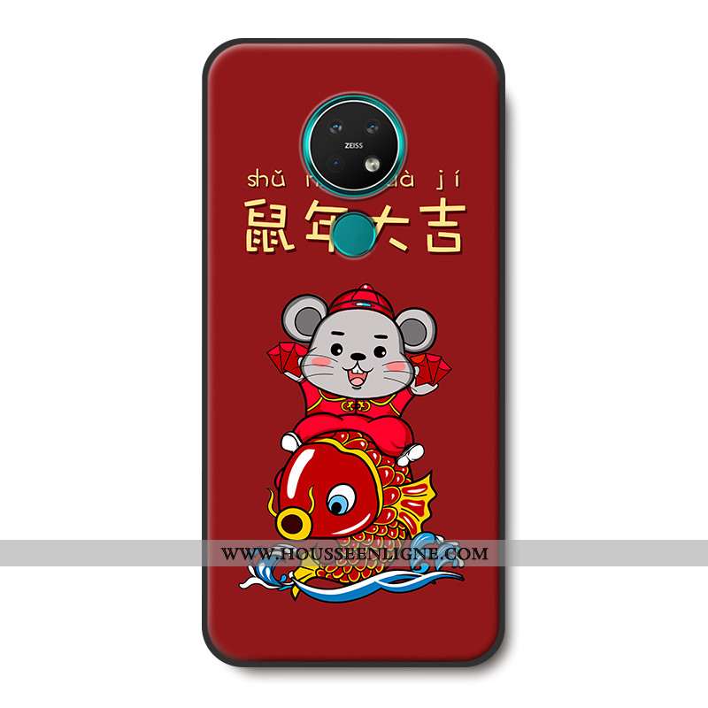 Coque Nokia 7.2 Silicone Protection Étui Richesse Rouge Grand