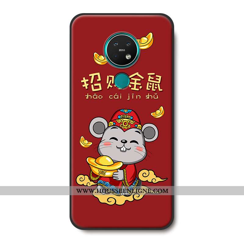 Coque Nokia 7.2 Silicone Protection Étui Richesse Rouge Grand