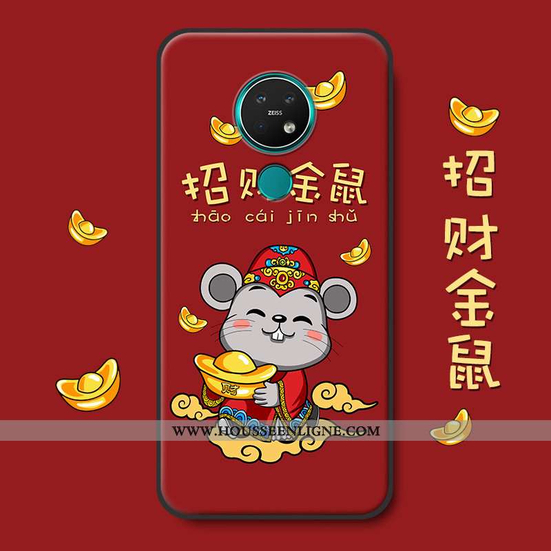 Coque Nokia 7.2 Silicone Protection Étui Richesse Rouge Grand