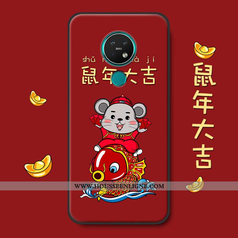 Coque Nokia 7.2 Silicone Protection Étui Richesse Rouge Grand