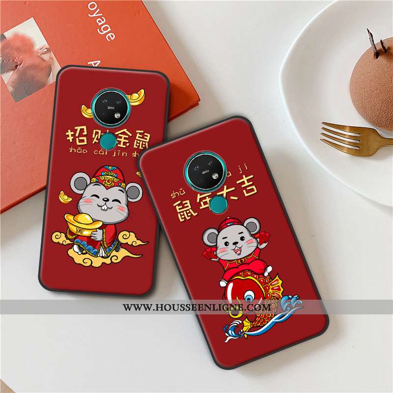 Coque Nokia 7.2 Silicone Protection Étui Richesse Rouge Grand