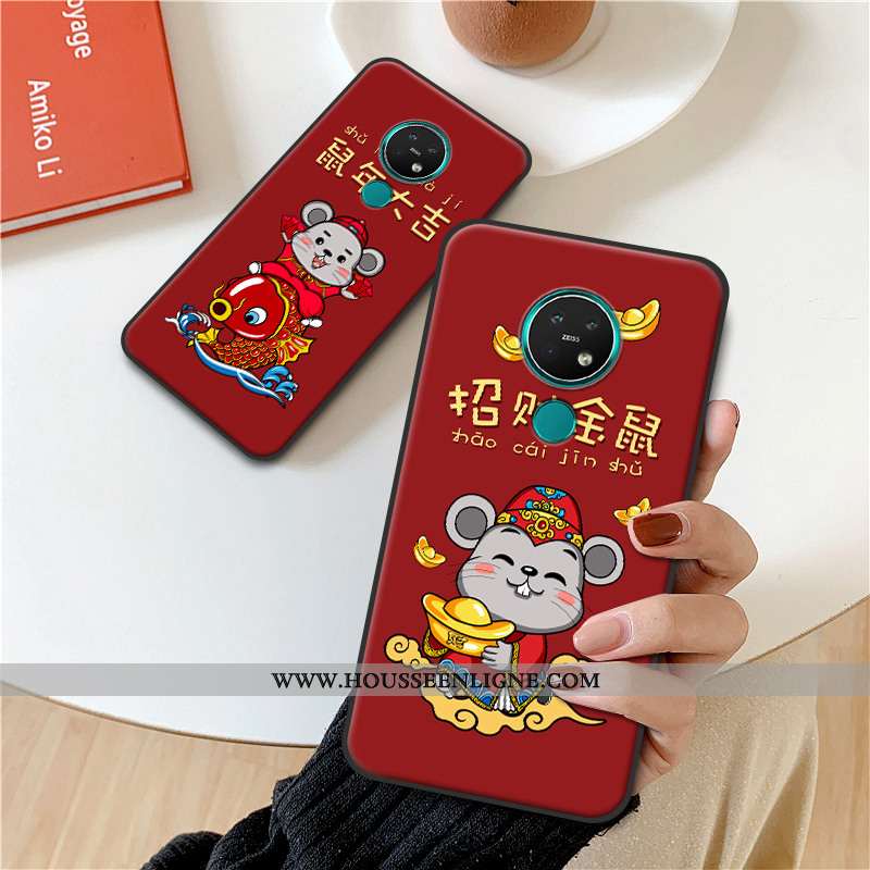 Coque Nokia 7.2 Silicone Protection Étui Richesse Rouge Grand