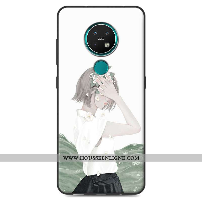 Coque Nokia 7.2 Silicone Étui Rose Art Téléphone Portable Incassable Petit