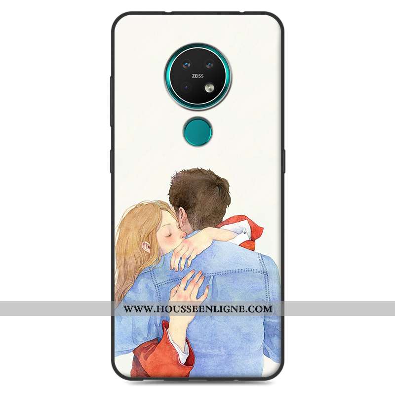 Coque Nokia 7.2 Silicone Étui Rose Art Téléphone Portable Incassable Petit