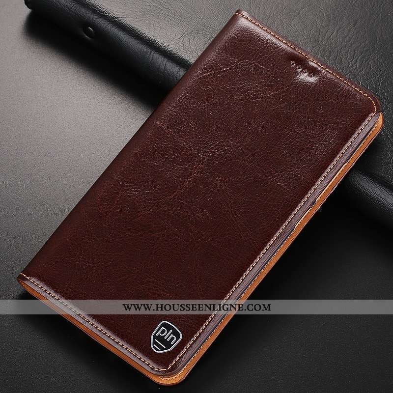 Coque Nokia 7 Plus Cuir Modèle Fleurie Téléphone Portable Housse Étui Protection Véritable Marron