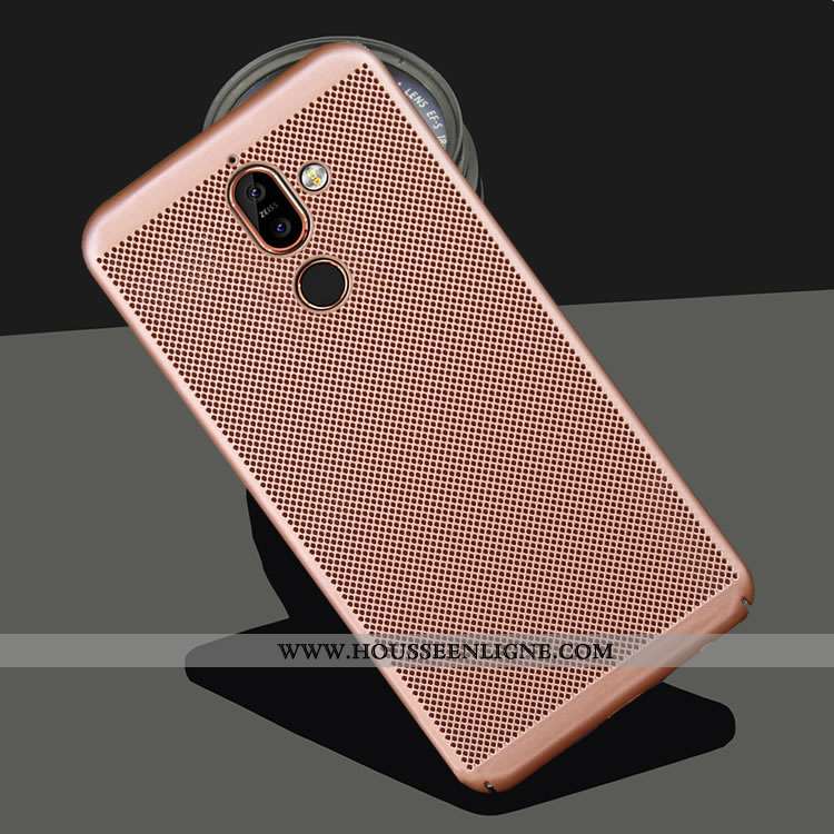 Coque Nokia 7 Plus Délavé En Daim Protection Refroidissement Étui Respirant Téléphone Portable Mesh 