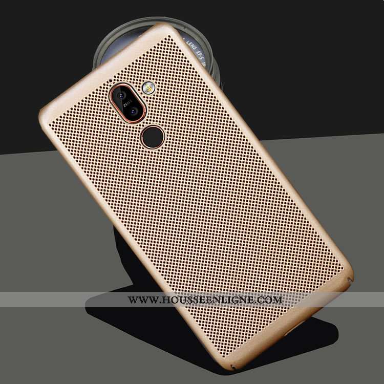 Coque Nokia 7 Plus Délavé En Daim Protection Refroidissement Étui Respirant Téléphone Portable Mesh 