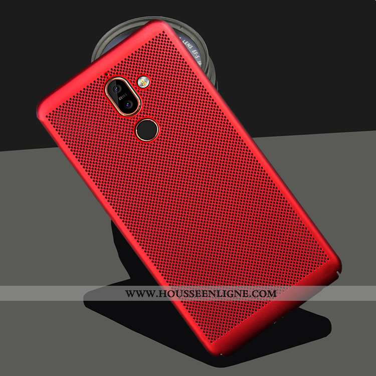 Coque Nokia 7 Plus Délavé En Daim Protection Refroidissement Étui Respirant Téléphone Portable Mesh 