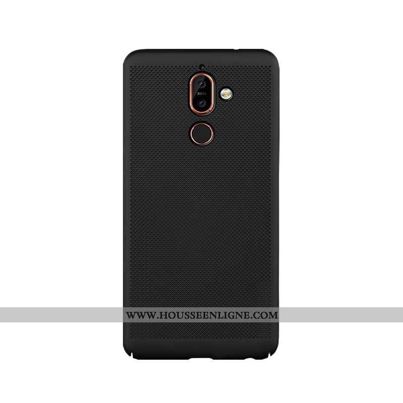 Coque Nokia 7 Plus Délavé En Daim Protection Refroidissement Étui Respirant Téléphone Portable Mesh 