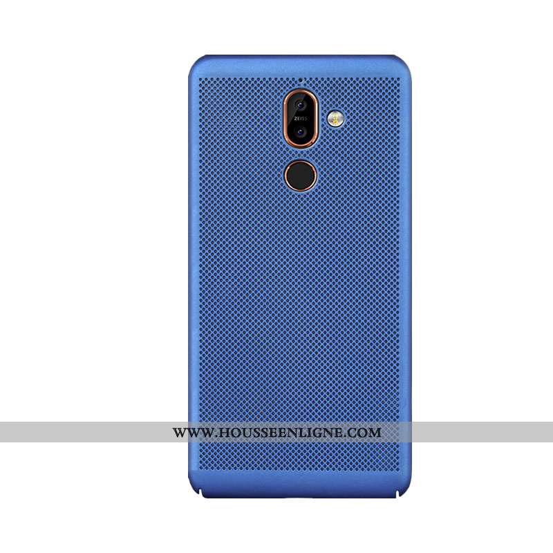 Coque Nokia 7 Plus Délavé En Daim Protection Refroidissement Étui Respirant Téléphone Portable Mesh 