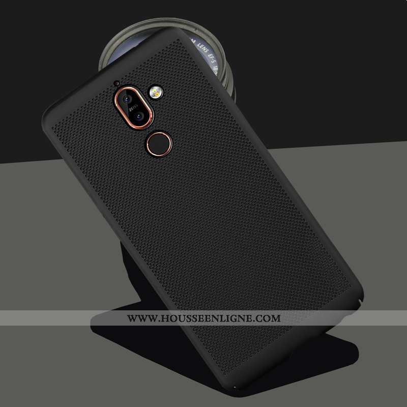 Coque Nokia 7 Plus Délavé En Daim Protection Refroidissement Étui Respirant Téléphone Portable Mesh 